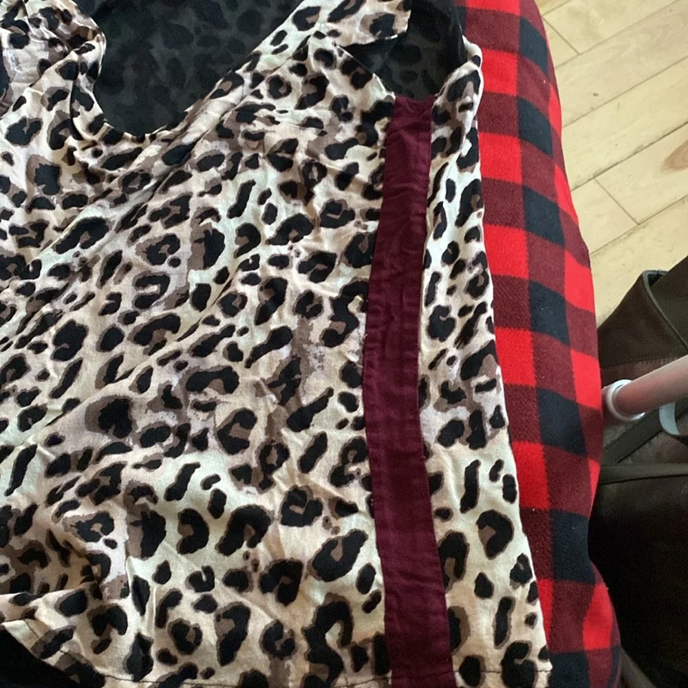 Dex Animal Print Blouse with Red Accents - Picture 3 of 5